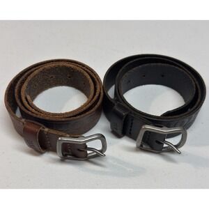 Abercrombie Kids Boy Black Brown Leather Belt Size 14/16 Lot Of 2
